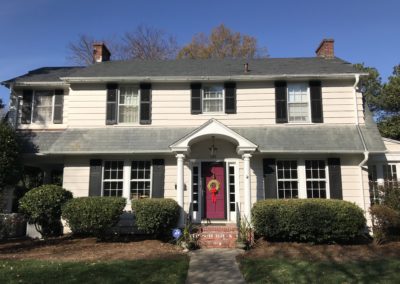 White half round gutters and downspouts, white and anthracite metallic combined