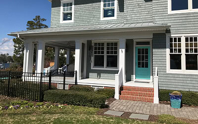 White Steel Gutters for Coastal Living:  Home Designed to Shine
